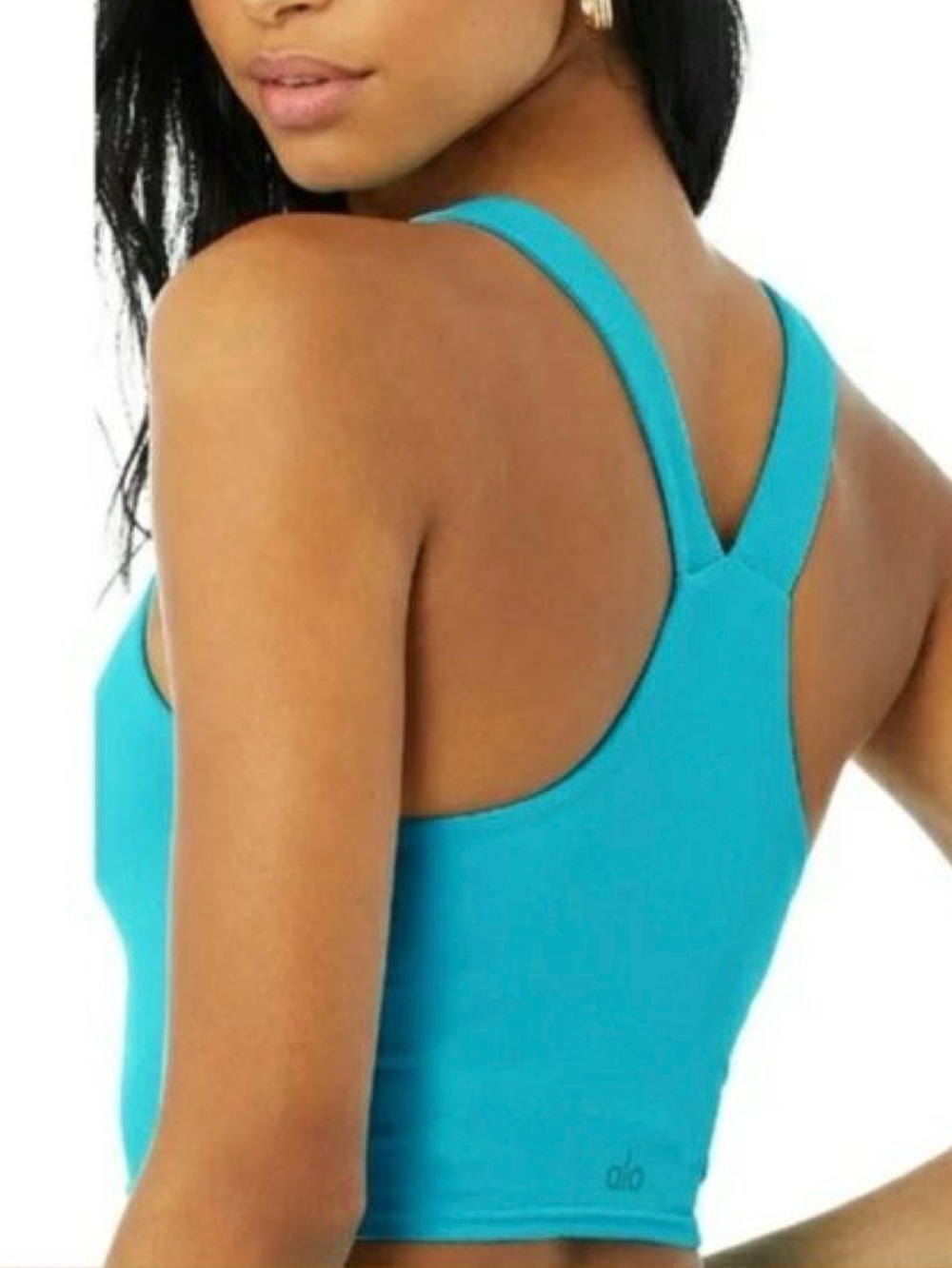 ALO Yoga - Airbrush Real Bra Tank (Bright Aqua - Medium - Picture 2 of 4
